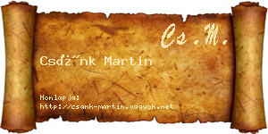 Csánk Martin névjegykártya