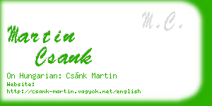 martin csank business card