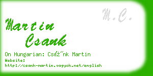 martin csank business card